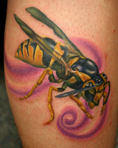 Tattoos - Fine Line tattoos - Yellow Jacket